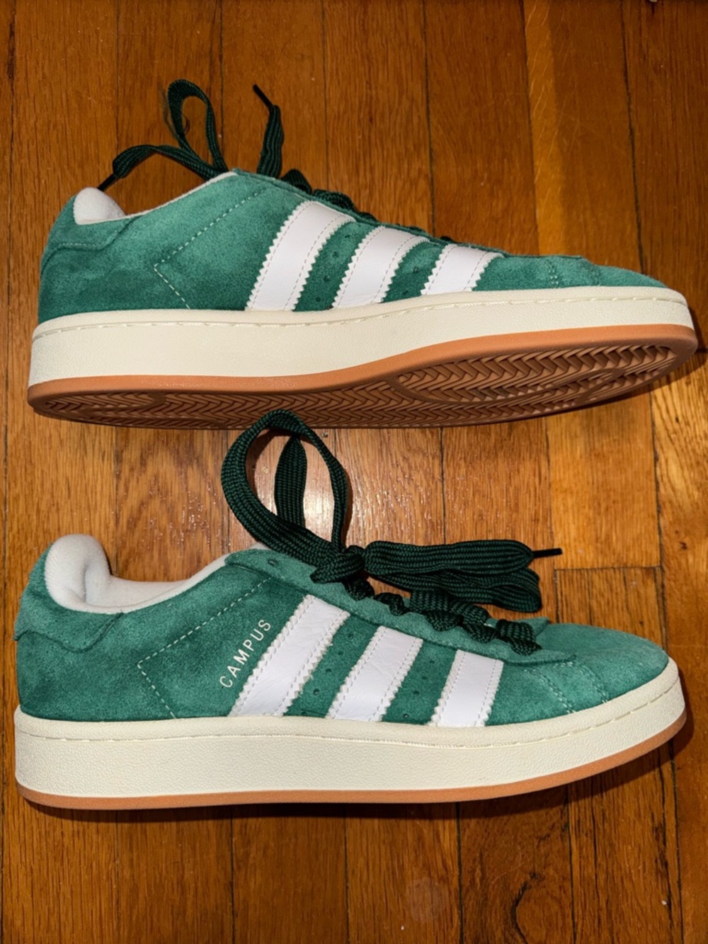 adidas Campus Green and White Sneakers